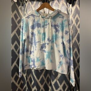 NWT Vintage Havana Tie Dye Thin Raw Hem Hoodie Size M